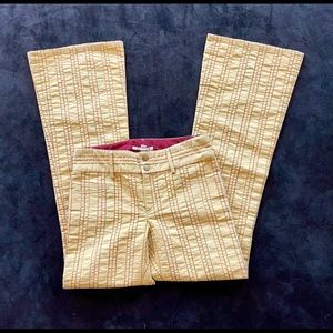 Alice and Olivia yellow retro style flare striped jeans size 4